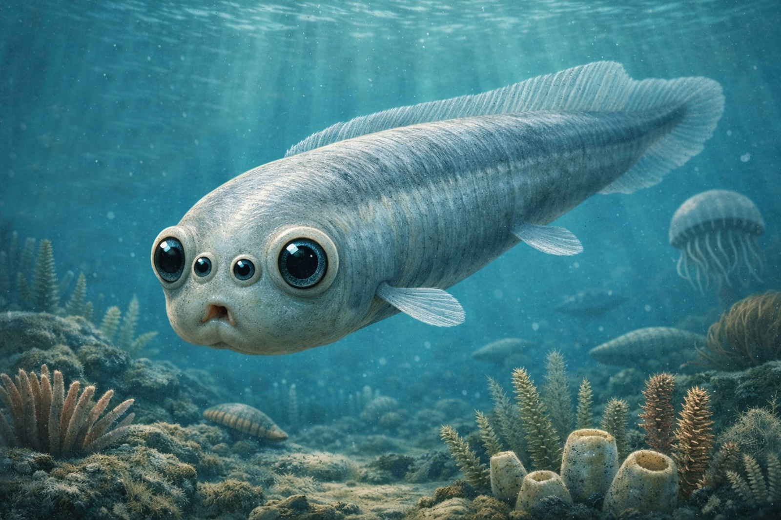 Objev z čínských nalezišť přepisuje evoluční příběh. První obratlovci možná koukali na svět čtyřma očima